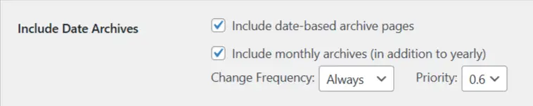 Date Archive Settings
